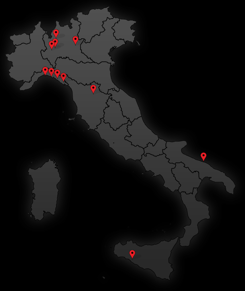 Mappa delle sedi